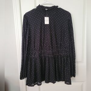 Cato Black and White Diamond Blouse